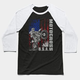 XTREME USA MOTOCROSS FLAG Baseball T-Shirt